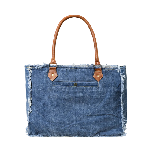 Denim Boho Canvas Tote