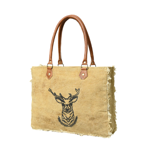 Scandinavian Grace Canvas Shoulder Tote